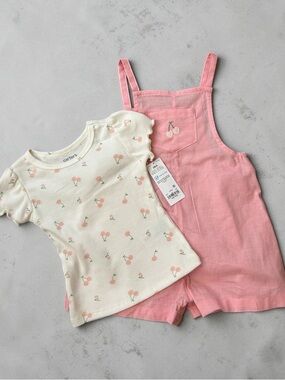 Carter's Child Of Mine Shortall Set Two Piece Cherries 24 Months NEW